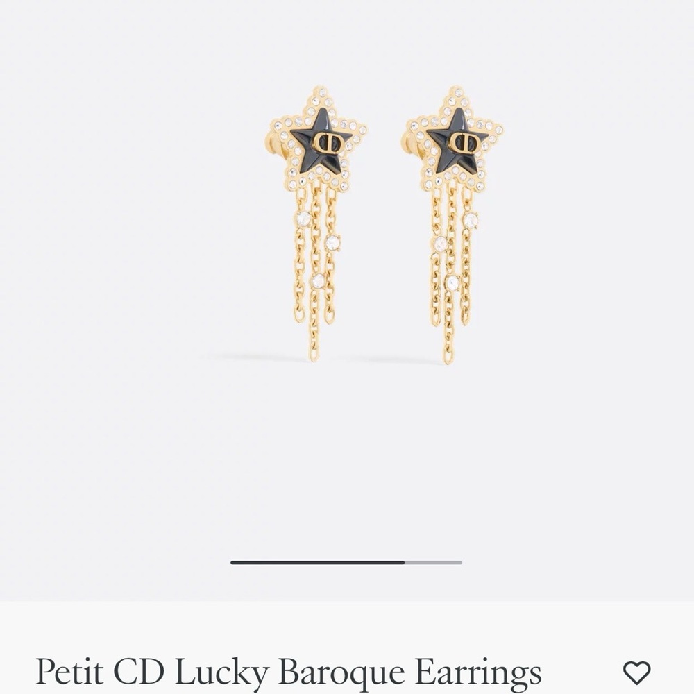 Dior Star Earrings with Gold and Black Details - Picture 1 of 2